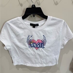 White and Pink Angel Graphic Tee